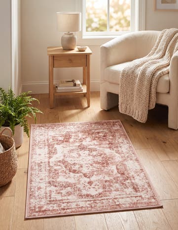 Rose Pink and Ivory Monte Carlo Rug