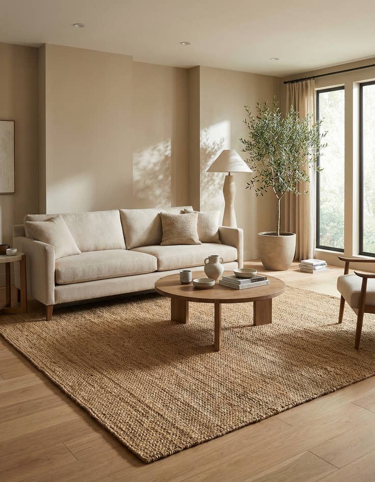 Detail image of 7' 10 x 7' 10  Hand Woven Chunky Jute Square Rug