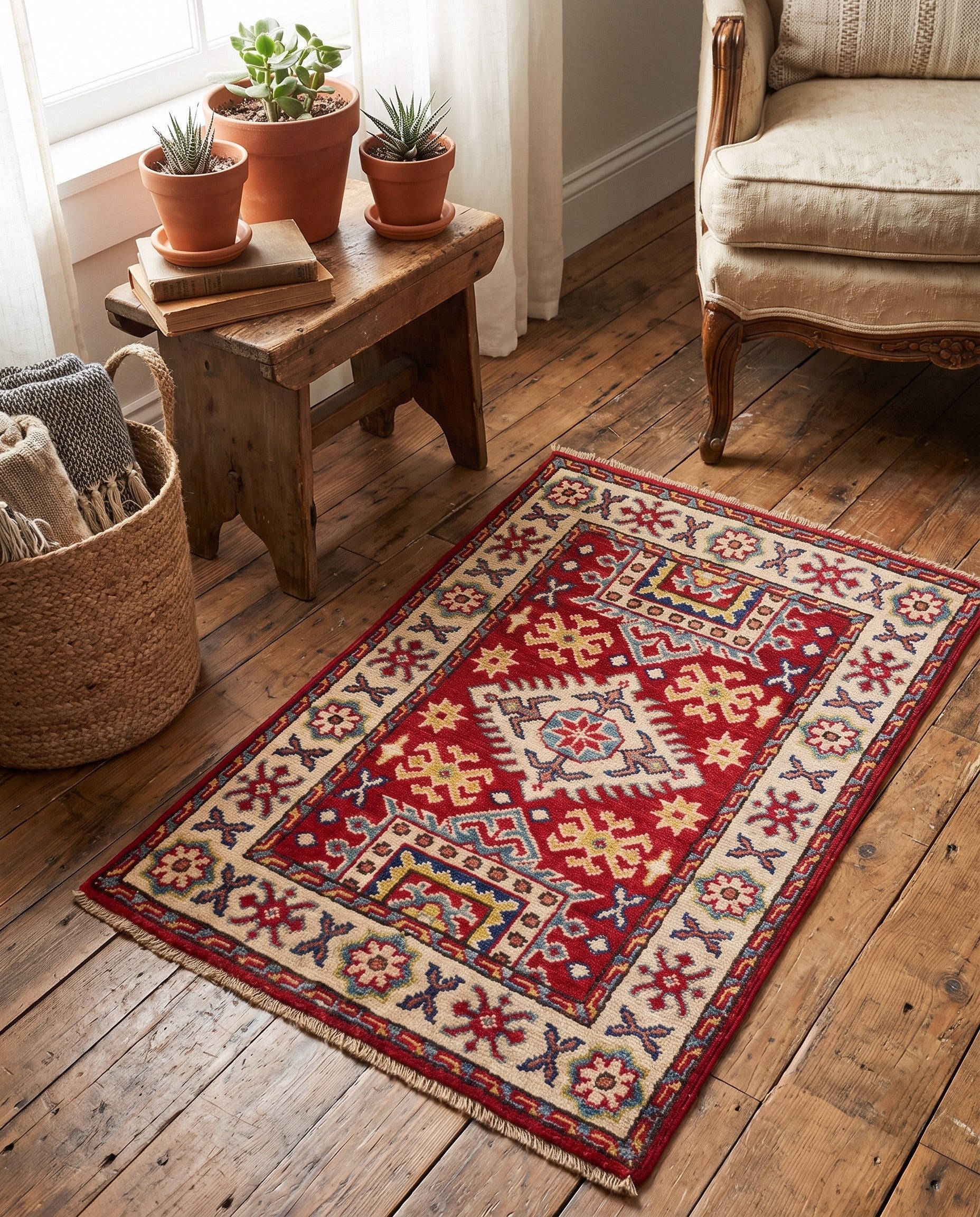 2' 1 x 2' 11 Hand Knotted Kazak Rug