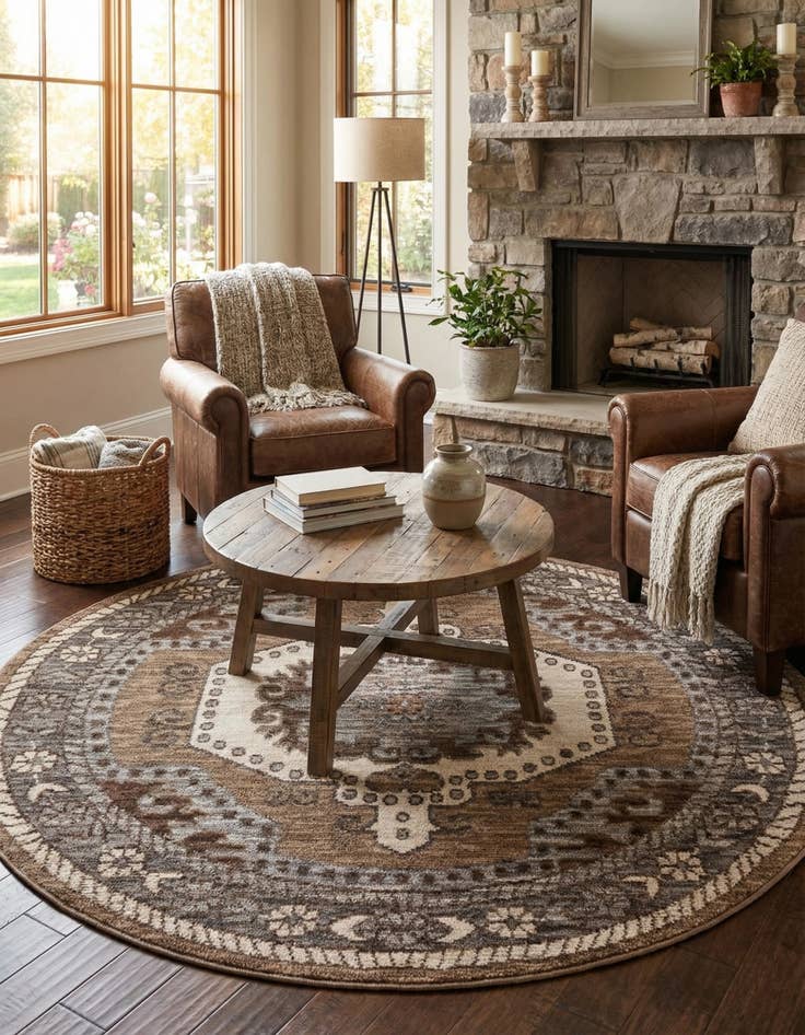 Detail image of 5' x 5' Grand Tradition Round Rug