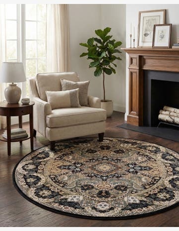 5' 3 x 5' 3 Nain Design Round Rug