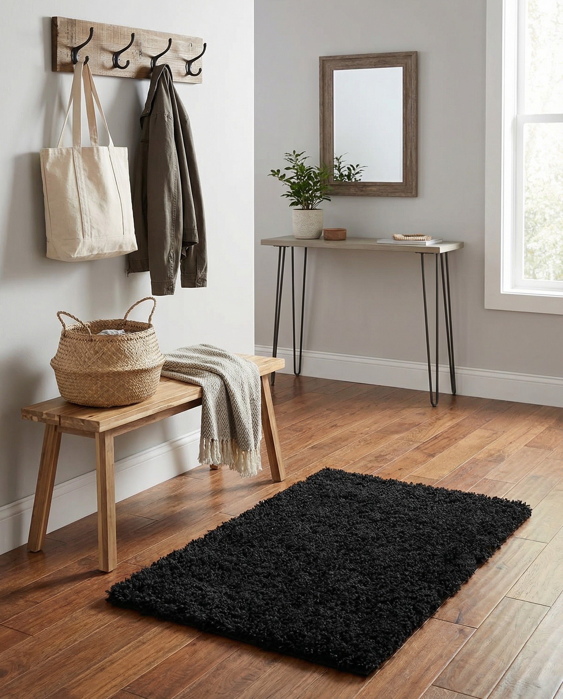  2' x 3' Solid Shag Rug