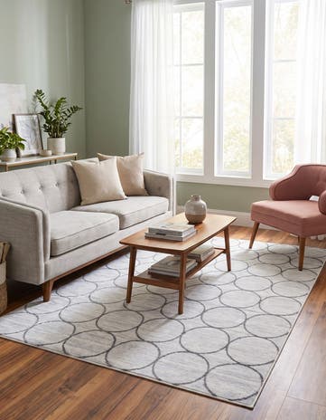 White Lattice Trellis Rug