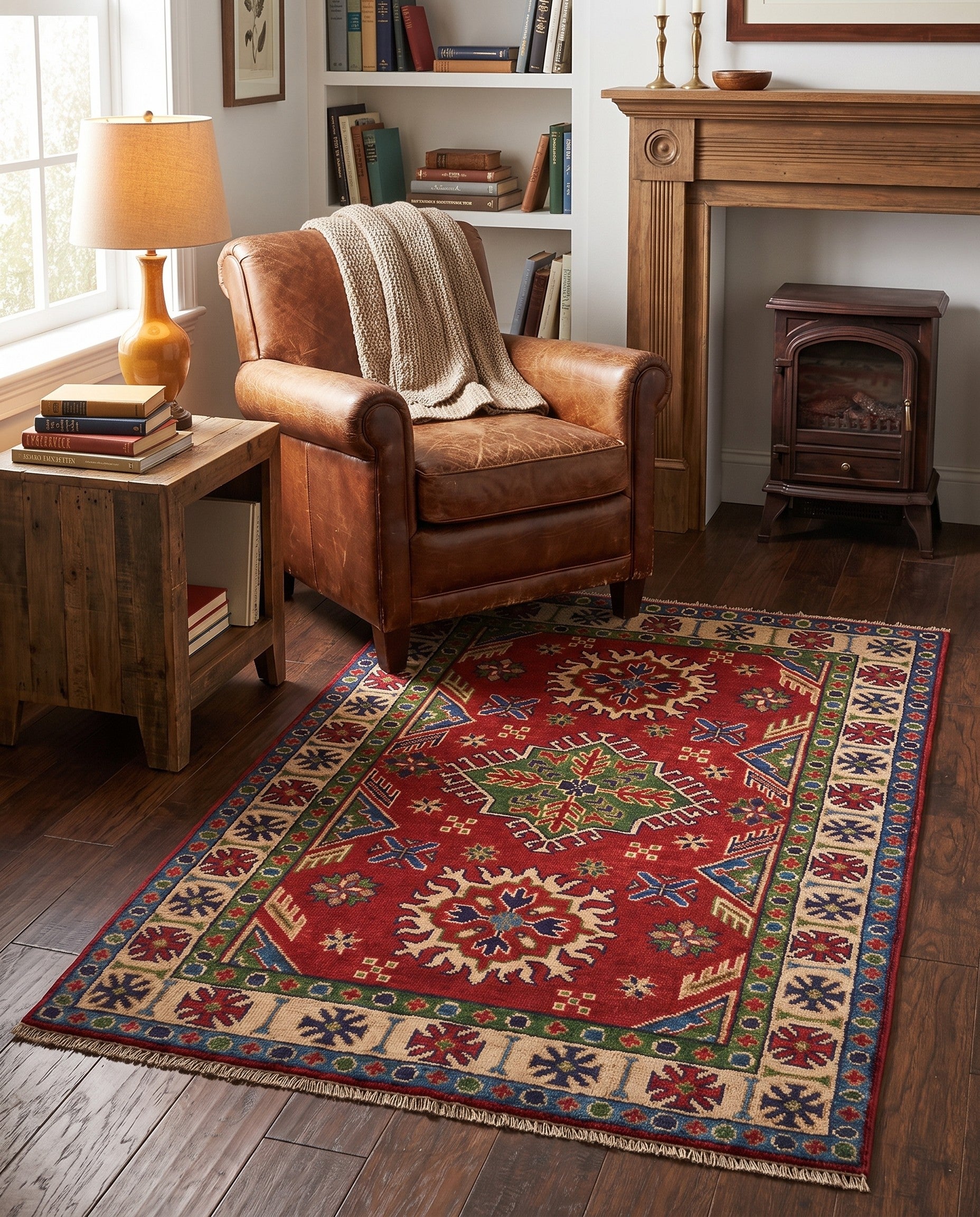 3' 3 x 4' 11 Hand Knotted Kazak Rug