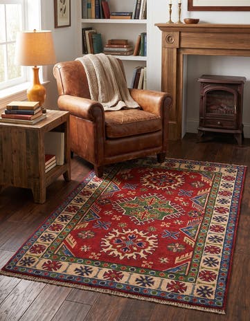 3' 3 x 4' 11 Hand Knotted Kazak Rug
