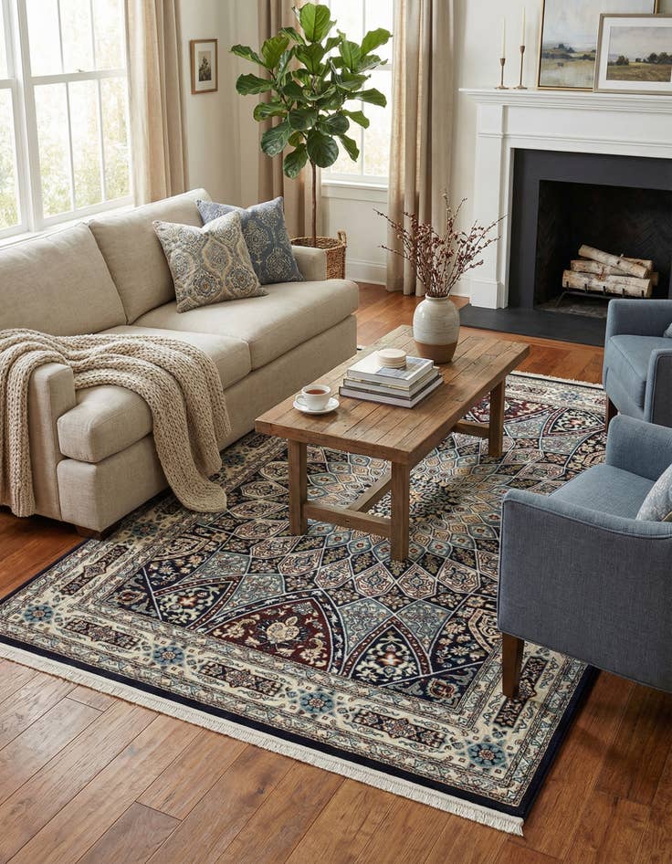 Detail image of 5' 3 x 8' Nain Design Rug