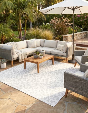 10' x 10' Easy-Clean Safari Indoor / Outdoor Square Rug