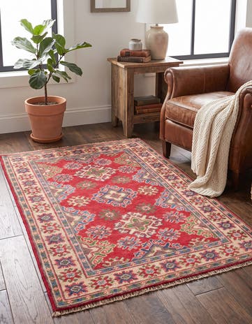 80cm x 125cm anudado a mano Kazak Alfombra