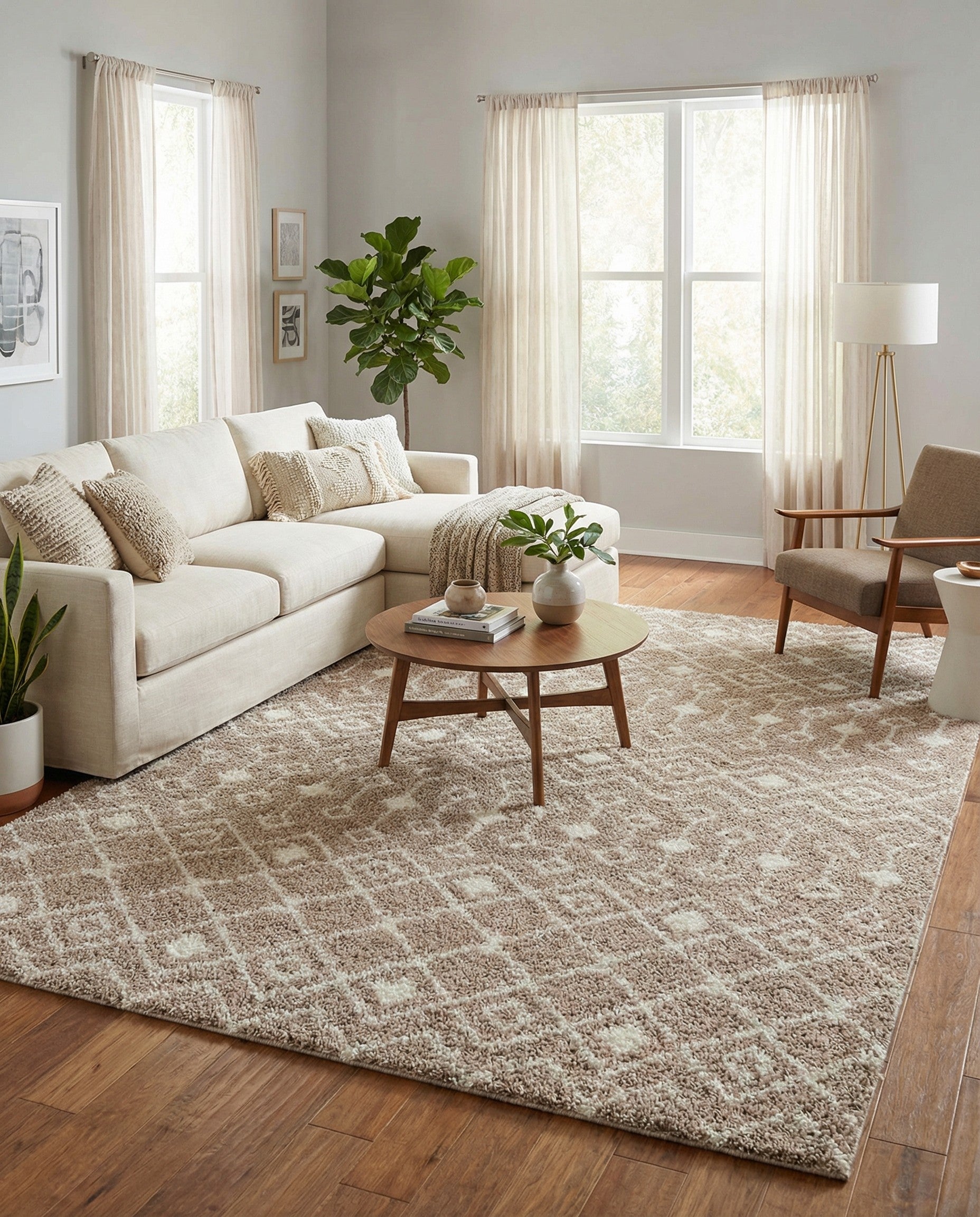 10' 8 x 14' Moroccan Trellis Shag Rug