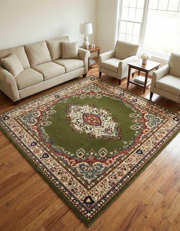 Detail image of 7' 10 x 7' 10 Mashad Design Square Rug