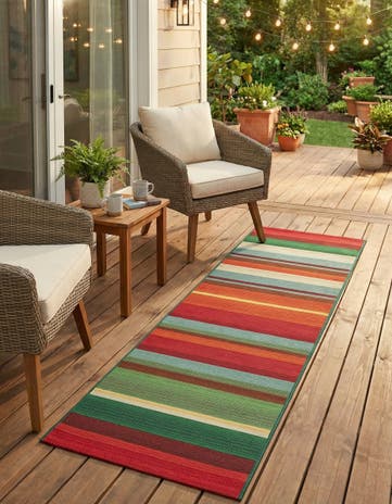 2' x 8' Easy-Clean Modern Indoor / Outdoor Runner Rug