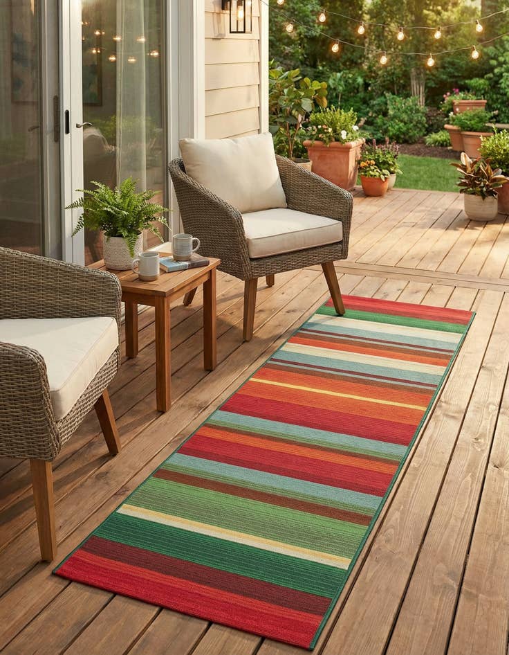 Detail image of 2' x 8' Easy-Clean Modern Indoor / Outdoor Runner Rug