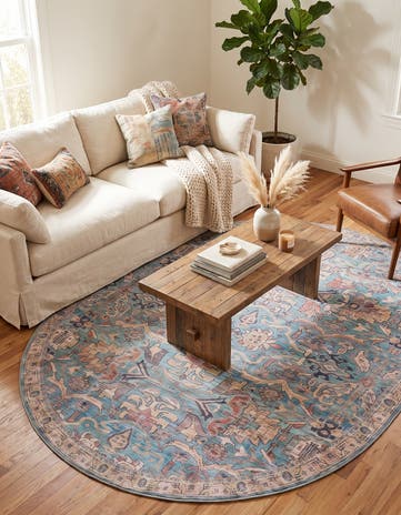 7' 10 x 10' Washable Nostalgia Oval Rug