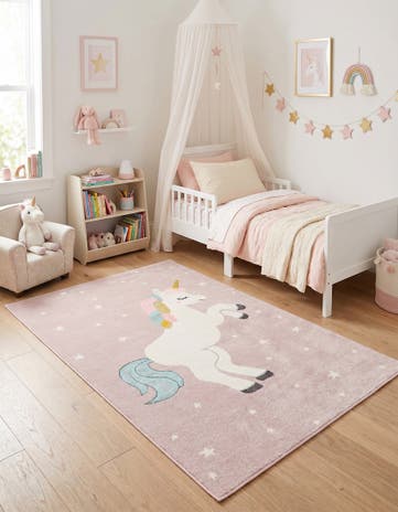 5' 3 x 8' Unicorn Whimsy Kids Rug