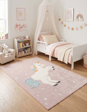5' 3 x 8' Unicorn Whimsy Kids Rug