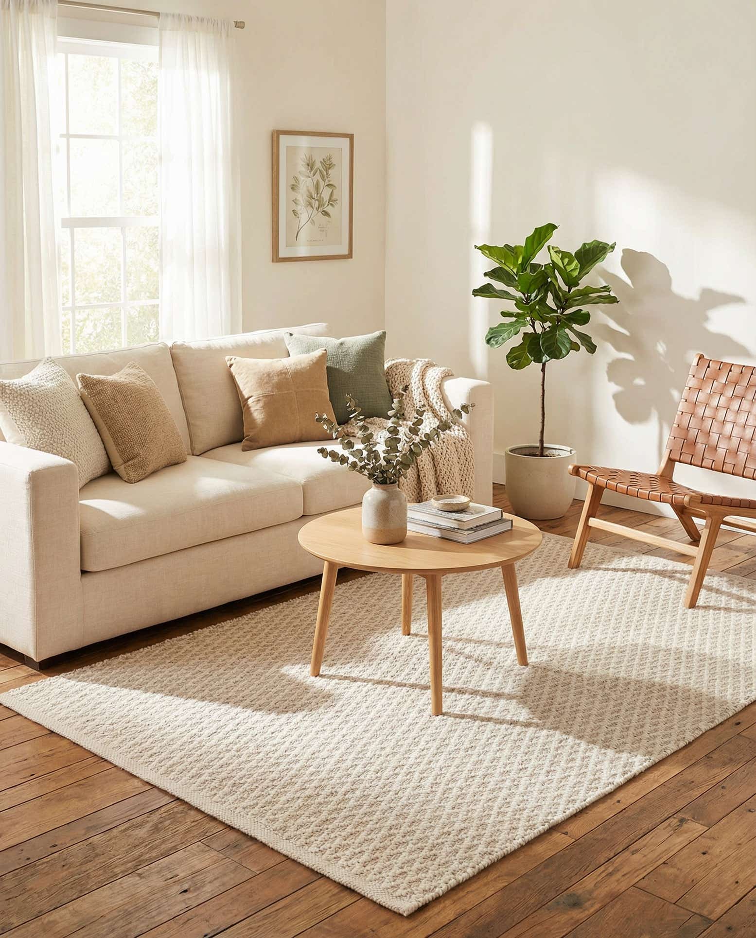 4' 1 x 6' 1 Hand Woven Lattice Wool Rug