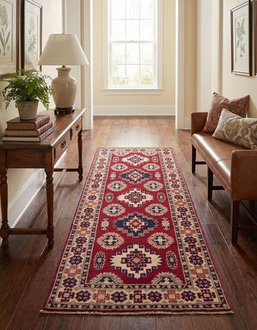 85cm x 200cm Hand Knotted Kazak Runner Rug