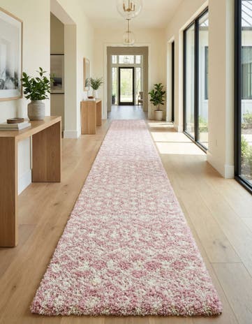 3' 3 x 16' 5 Moroccan Trellis Shag Runner Rug