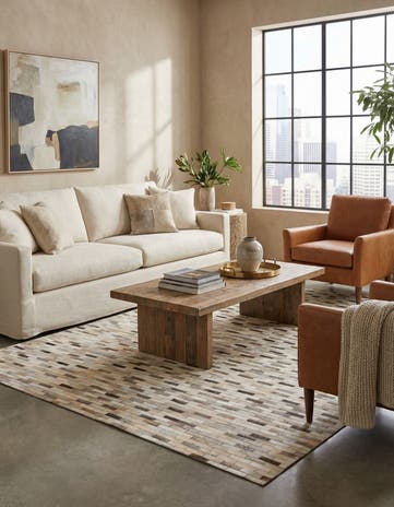 5' 9 x 7' 11 Cowhide Stocks Rug