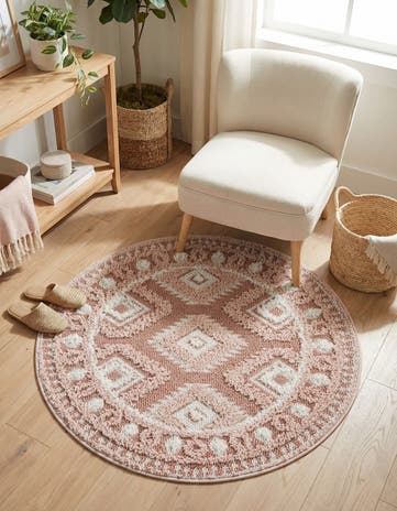 3' 3 x 3' 3 Boho Round Rug