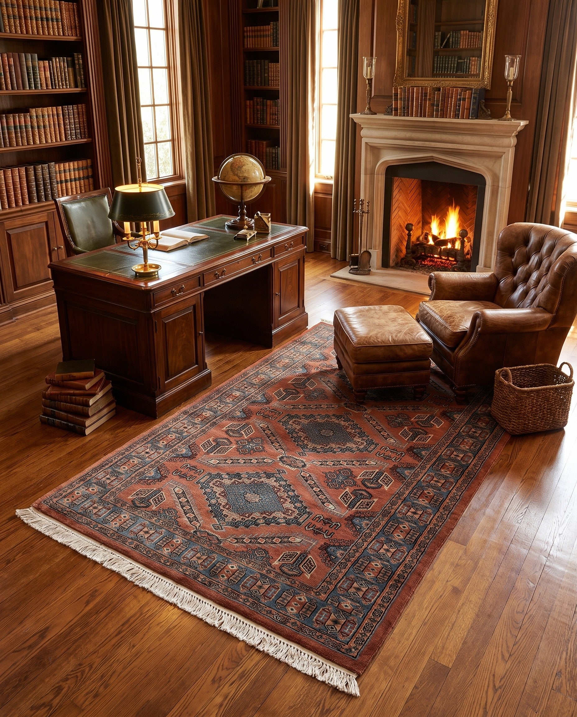 4' 3 x 5' 8 Hand Knotted Bokhara Oriental Wool Rug