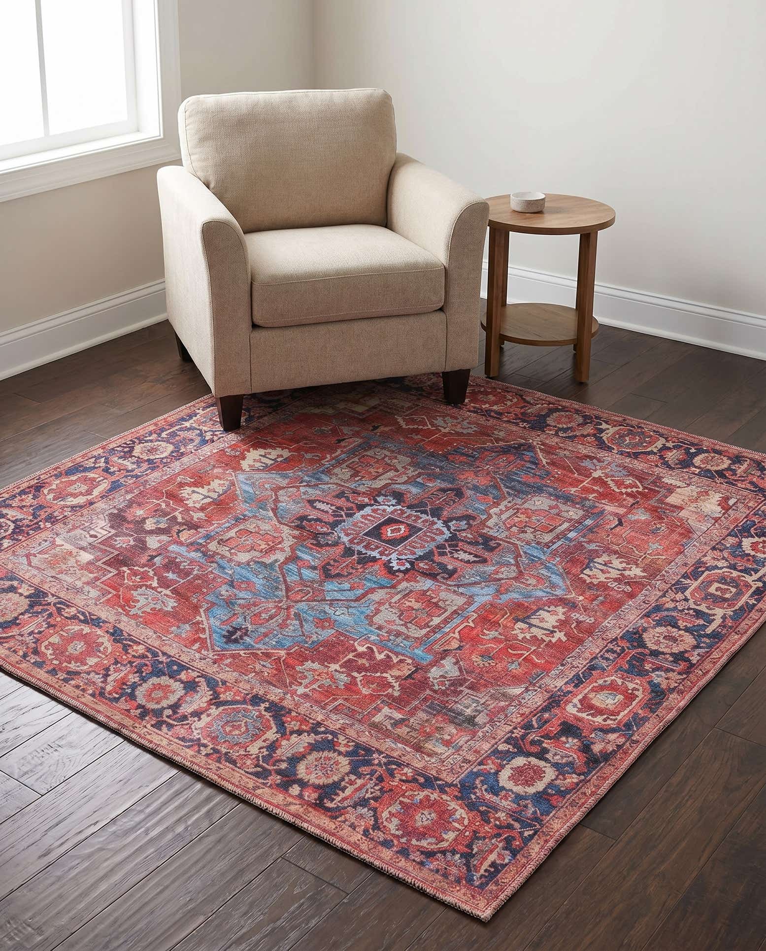 5' 3 x 5' 3 Washable Maahru Square Rug