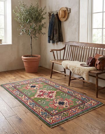 2' 7 x 4' Hand Knotted Kazak Rug