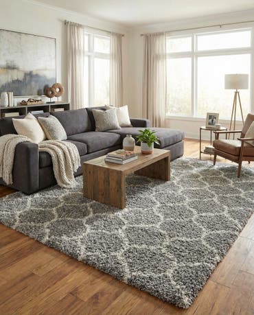  10' 8 x 14' Lattice Shag Rug