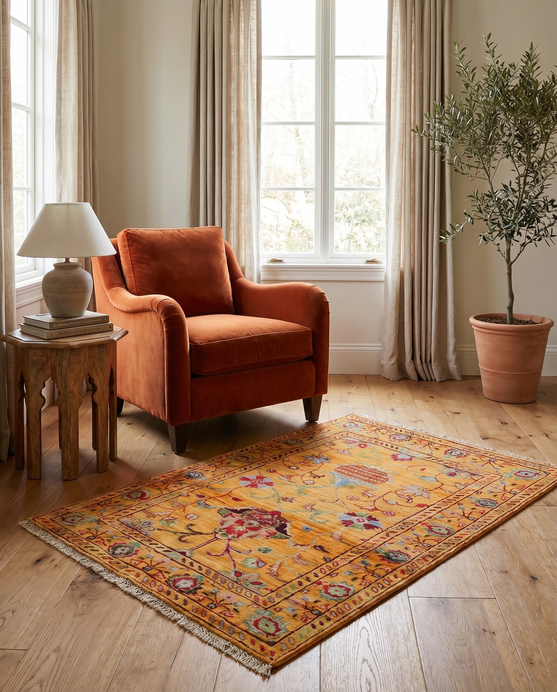 2' 9 x 4' 2 Hand Knotted Ariana Ziegler Rug