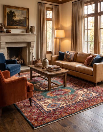 5' x 6' 6 Hand Knotted Kazak Rug