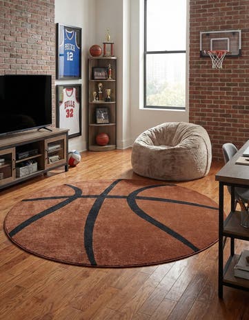 7' 10 x 7' 10 Sports Washable Round Rug