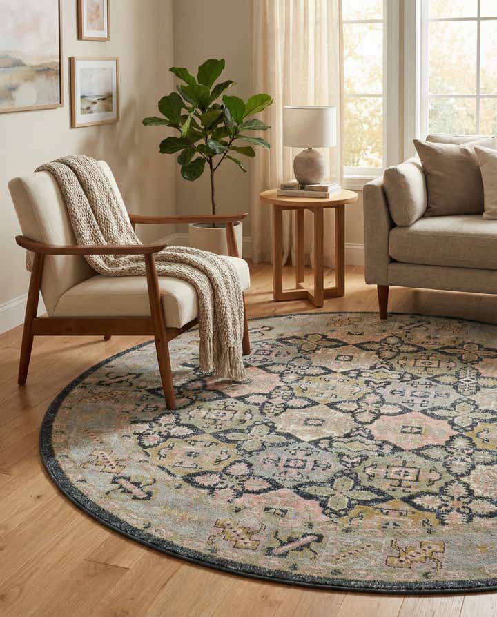 7' 10 x 7' 10 Kamala Washable Round Rug
