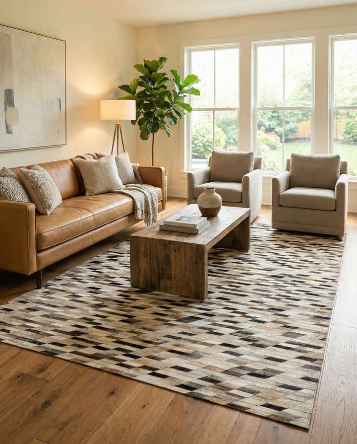 5' 1 x 7' 10 Cowhide - Patchwork Rug