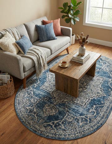 Blue Nyla Oval Rug