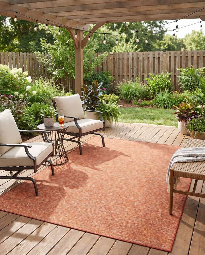 7' 5 x 10' Easy-Clean Solid Indoor / Outdoor Rug