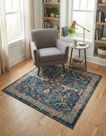 Navy Blue Lola Square Rug