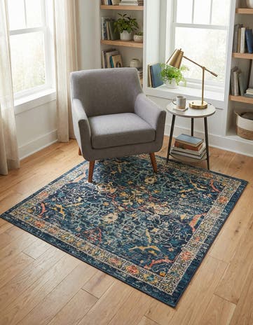 Navy Blue Lola Square Rug