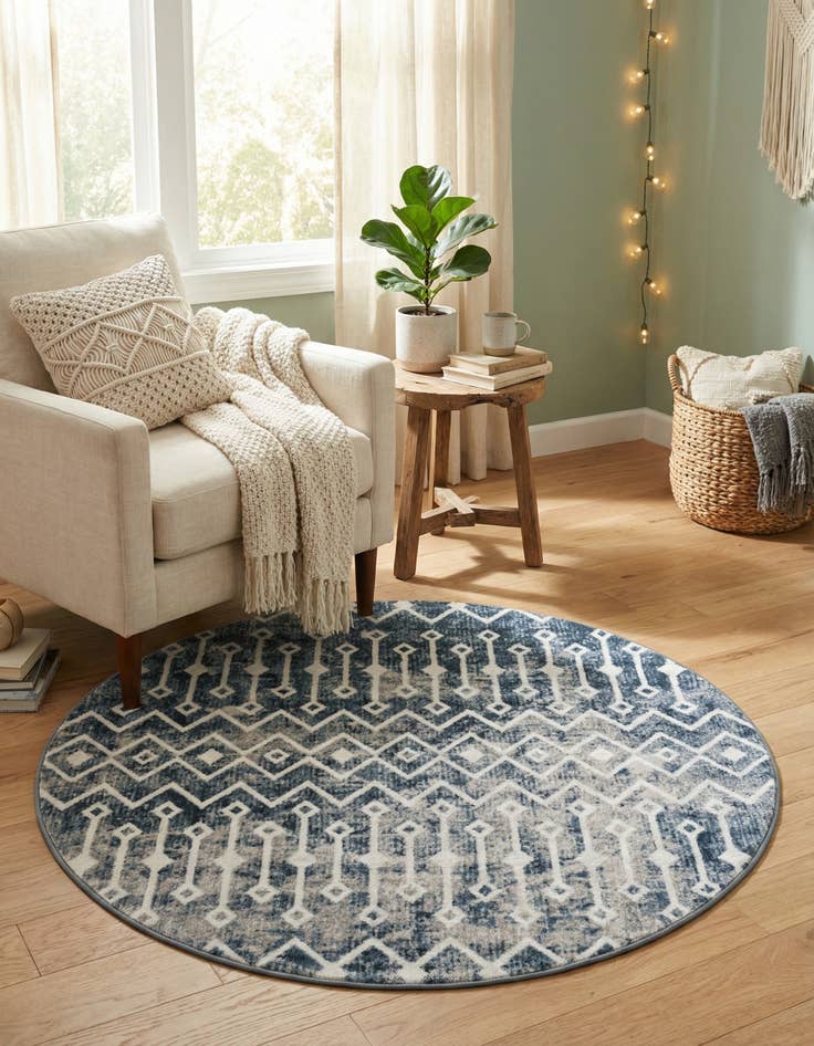 Detail image of 3' x 3' Bohemian Trellis Round Rug