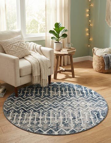 3' x 3' Bohemian Trellis Round Rug