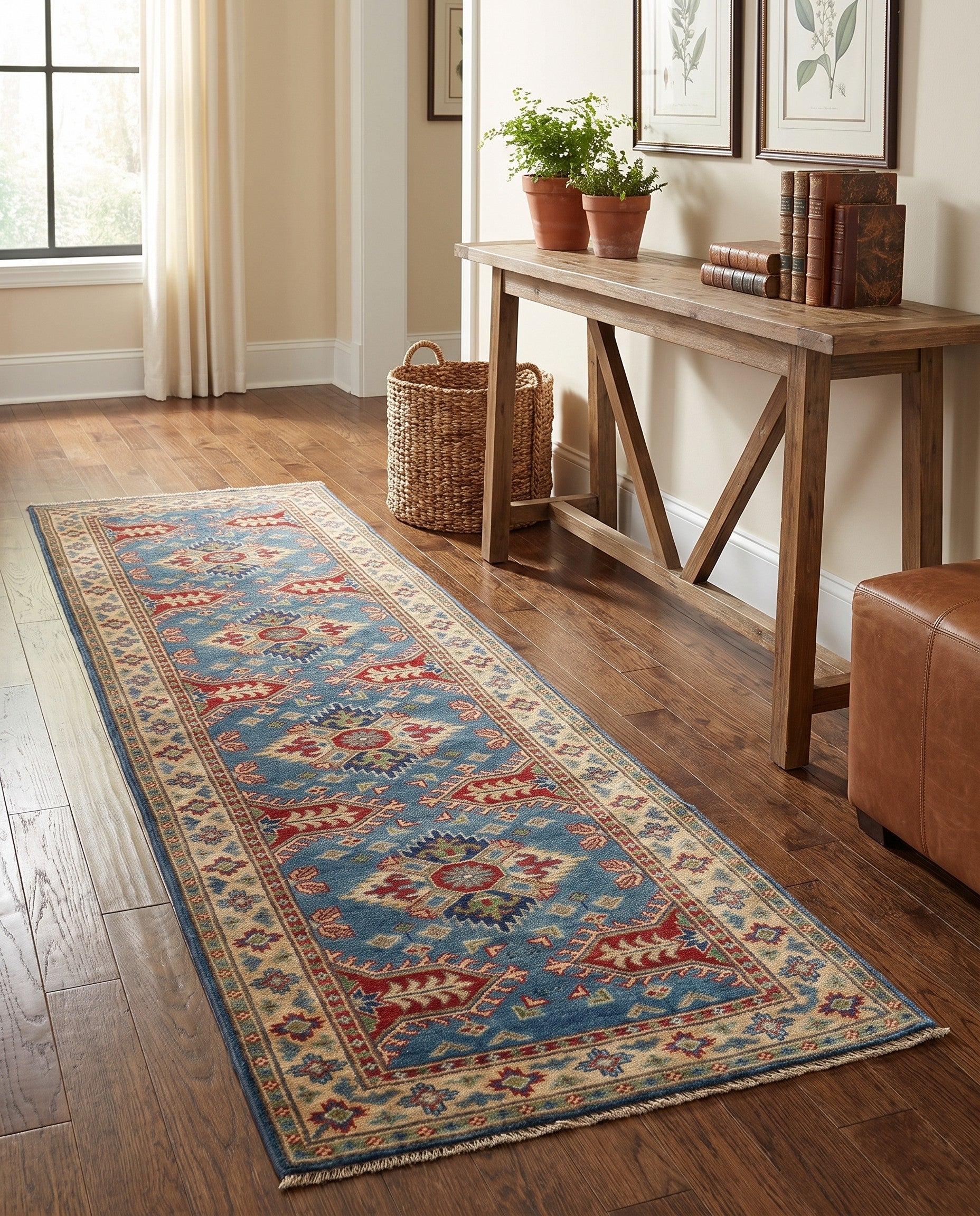 2' 7 x 9' 7 Hand Knotted Kazak Runner Rug