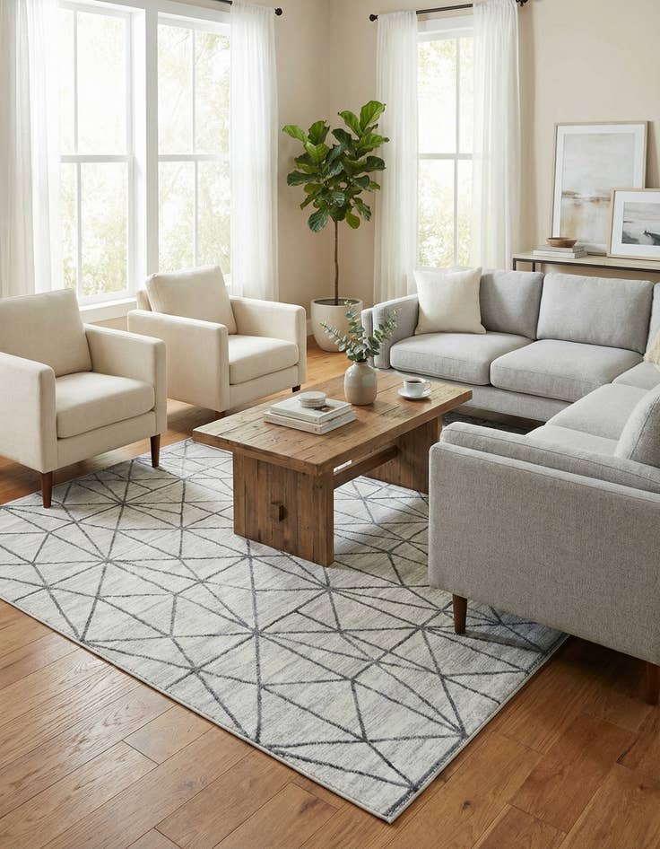 Detail image of 5' x 8' Lattice Trellis Rug