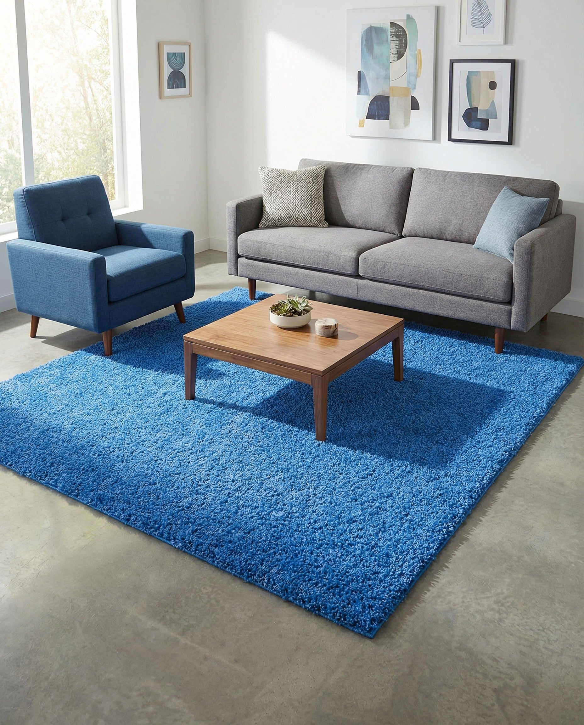 7' 10 x 7' 10 Solid Shag Square Rug