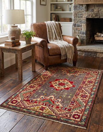 2' 7 x 4' 3 Hand Knotted Kazak Rug