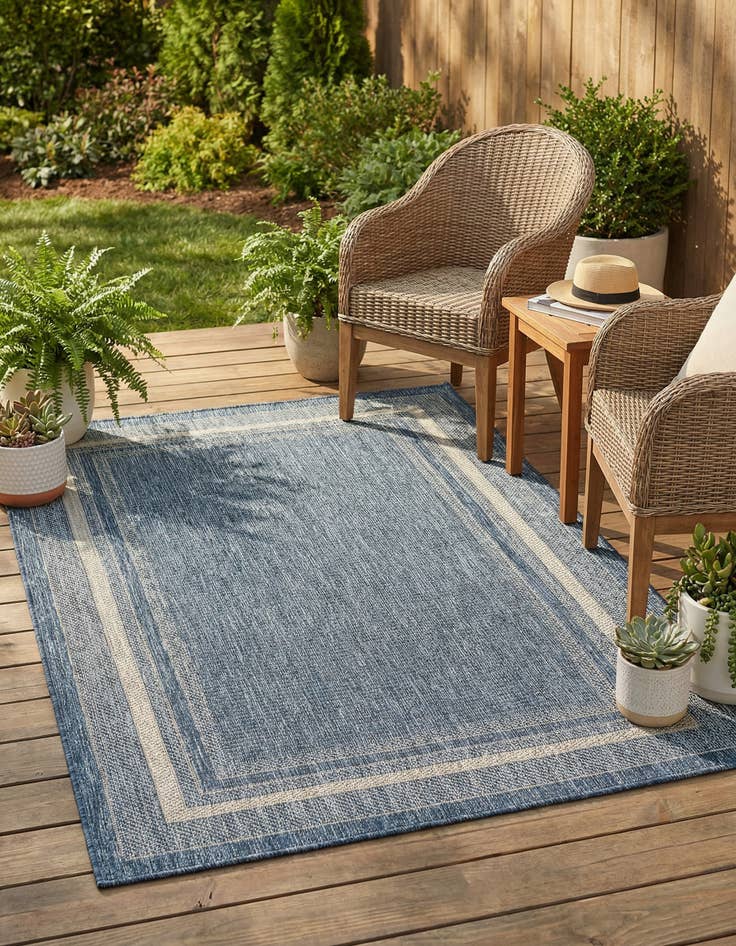 Detail image of 3' x 5' 3  Washable Border Indoor / Outdoor Rug