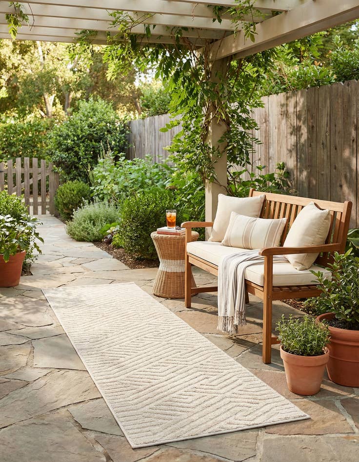 Detail image of 2' x 6' Washable Sabrina Soto Hudson Indoor / Outdoor Runner Rug