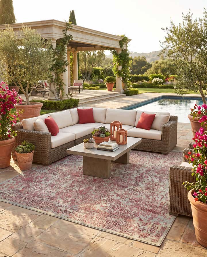 305cm x 370cm Easy-Clean Botanical Indoor / Outdoor Rug