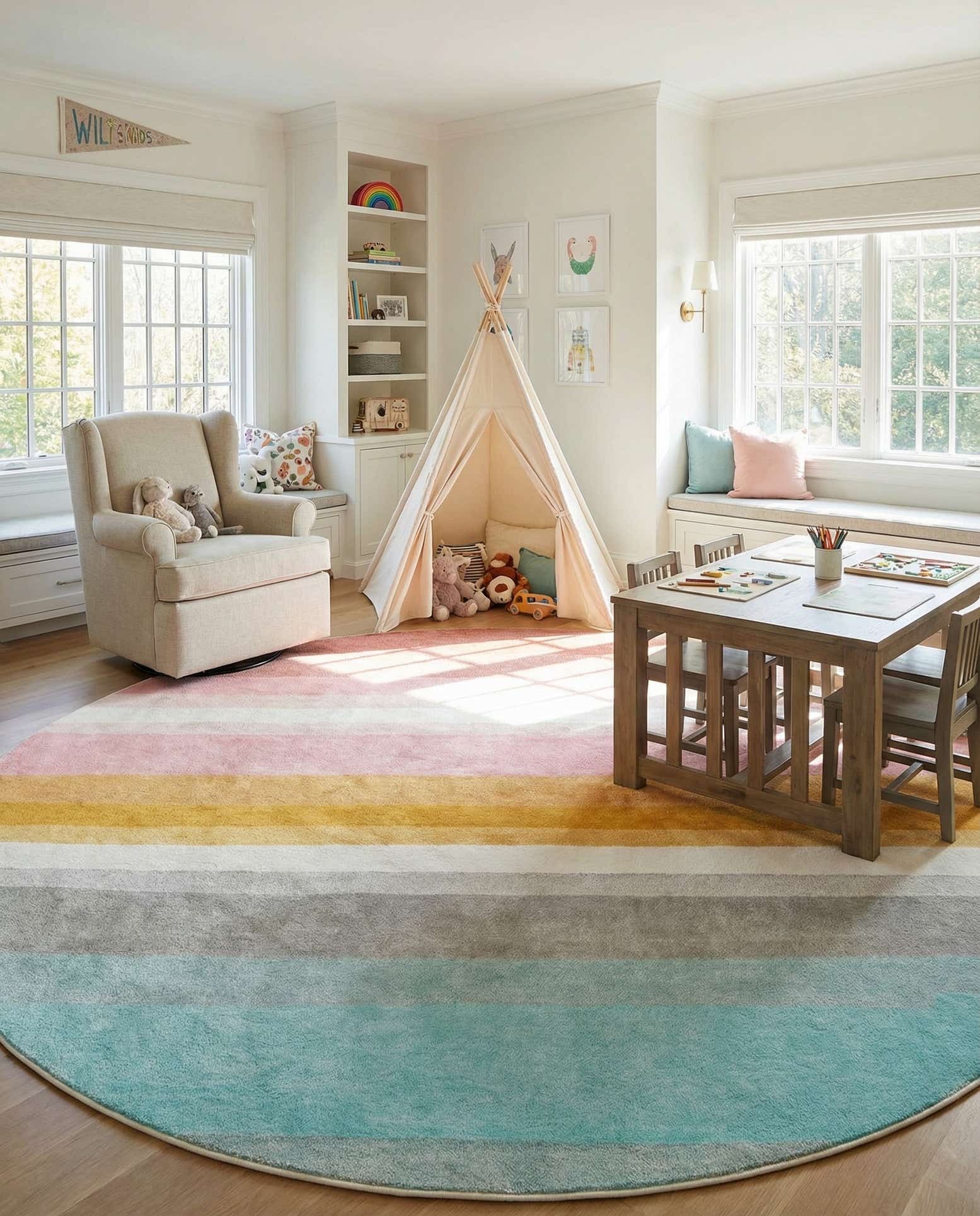 12' x 12' Whimsy Kids Round Rug