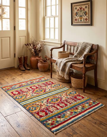 2' x 3' Hand Knotted Kazak Rug
