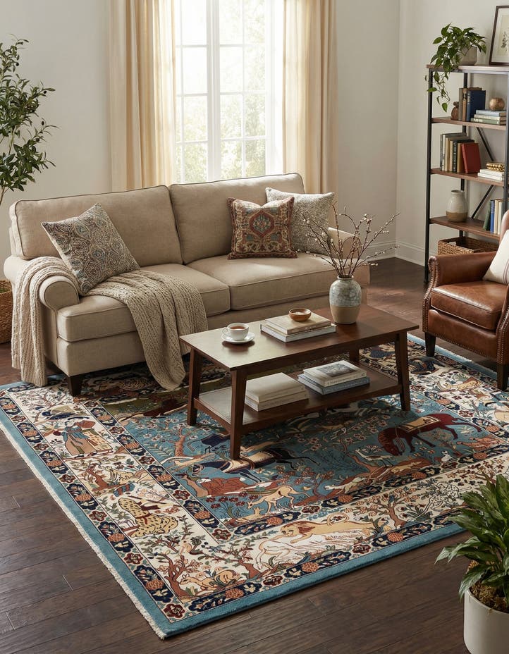 7' 10 x 8' Nain Design Square Rug