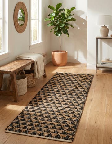 2' 2 x 6' 1 Hand Woven Chindi Jute Runner Rug